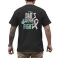 Lung Cancer Dad Ribbon Men's Back Print T-Shirt