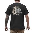Man Of God Husband Daddy Protector Hero Lion Father's Day Men's Back Print T-Shirt