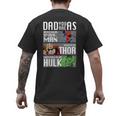 Marvel Father's Day Spider-Man Thor Hulk Dad Attributes Men's Back Print T-Shirt