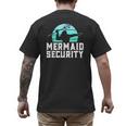 Mermaid Security Shirt Boys Swimmer Dad Merdad Trident Men's Back Print T-Shirt