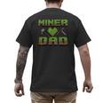 Miner Dad Birthday Boy Party Video Gamer Pixel Men's Back Print T-Shirt