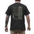 Mini Bernedoodle Dad Camo USA Flag DESIGN ON BACK Men's Back Print T-Shirt