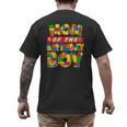 Mom And Dad Birthday Boy Building Bricks Family Party Decor Men's Back Print T-Shirt