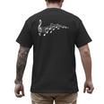 Musical Notes Music Dad Text In Treble Clef T-Shirt T-Shirt Men's Back Print T-Shirt