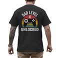 New Dad Shirt Dad Level 4 Unlocked For 4 Kids Gaming Men's Back Print T-Shirt