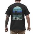 Ofishally Retired Fishing Retro Retirement Dad Men Men's Back Print T-Shirt