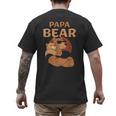 Papa Bear Bears Animal Pun Lover Dad Father Daddy Father's Men's Back Print T-Shirt