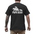 Papa Bear Two Cubs Shirt Daddy Bear Twin Tshirt Papa 2 Kids Men's Back Print T-Shirt