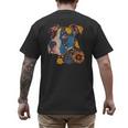 Pitbull Floral Dog Lover Vintage Flower Art Pitbull Mom Dad Men's Back Print T-Shirt