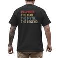 Plumber The Man The Myth The Legend Dad Hero Men's Back Print T-Shirt