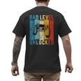 Pregnancy Announcement Dad Level Unlocked New Daddy Father Men's Back Print T-Shirt