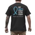 Prostate Cancer Awareness Light Blue Ribbon Dad Survivor Men's Back Print T-Shirt