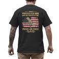 Now He Protects Me USAF Dad Proud Air Force Dad T-Shirt Men's Back Print T-Shirt