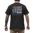 Proud Army Dad Soldier Son Patriotic Veterens Men's Back Print T-Shirt