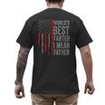 Retro Dad World's Best Farter I Mean Father Vintage Flag Usa Men's Back Print T-Shirt