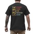 Retro Husband Father Hero Protector Legend Father Day Dad Men's Back Print T-Shirt Retro Husband Father Hero Protector Legend Father Day Dad Men's Back Print T-Shirt