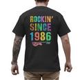 Rockin' Since 1986 Vintage Rockstar 40th Birthday Mom Dad 40 Men's Back Print T-Shirt
