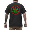 Say No Cannabis Anti-Marijuana Retro Weed Parent Dad Mom Men's Back Print T-Shirt