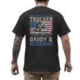 Semi Truck Driver Trucker Daddy Husband US American Flag Men's Back Print T-Shirt