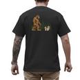 Shih Tzu Bigfoot Dog Walking Mom Dad Kids Men's Back Print T-Shirt