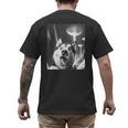 Siberian Husky Alien UFO Taking a Selfie Dog Mom Dad Men's Back Print T-Shirt