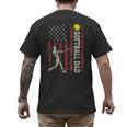 Softball Dad US Flag For Dad Men Patriotic Fathers Day Men's Back Print T-Shirt Softball Dad US Flag For Dad Men Patriotic Fathers Day Men's Back Print T-Shirt