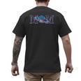 Space Mom Family Matching Dad Space Birthday Theme Party Men's Back Print T-Shirt