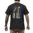 T21 Dad American Flag Down Syndrome Awareness Men's Back Print T-Shirt