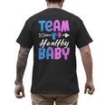 Team Healthy Baby Gender Reveal Pregnancy Mom Dad Men's Back Print T-Shirt