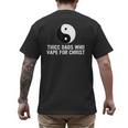 Thicc Dads Who Vape For Christ Father Day Men's Back Print T-Shirt