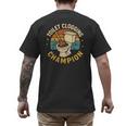 Toilet Clogging Champion Bathroom Humor Dad Jokes Men's Back Print T-Shirt