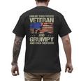 I Have Two Titles Veteran And Grumpy Dad Papa Grandpa Men's Back Print T-Shirt