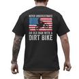 Never Underestimate An Old Man With A Dirt Bike Grandpa Dad Men's Back Print T-Shirt Never Underestimate An Old Man With A Dirt Bike Grandpa Dad Men's Back Print T-Shirt