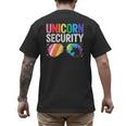 Unicorn Security Birthday Family Halloween Costume Mom Dad Men's Back Print T-Shirt Unicorn Security Birthday Family Halloween Costume Mom Dad Men's Back Print T-Shirt