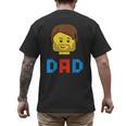 Unique Family Dad Master Builder Building Bricks Blocks Men's Back Print T-Shirt