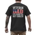 Veteran Dad Like A Normal Dad But Cooler American Flag Men's Back Print T-Shirt