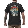 Vintage I'd Rather Be Fishing Graphic Bass Dad Boy Men Men's Back Print T-Shirt