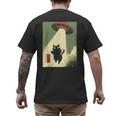 Vintage Japanese Cat Alien Cat Dad UFO Abduction Graphic Tee Men's Back Print T-Shirt