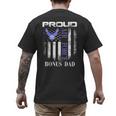 Vintage Proud Air Force Bonus Dad With American Flag Men's Back Print T-Shirt