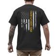 Vintage USA Flag Korea Taekwondo Training Dad Silhouette Men's Back Print T-Shirt