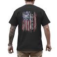Vintage USA Flag Proud Swimming Dad Swim Swimmer Silhouette Men's Back Print T-Shirt