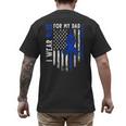 I Wear Blue For My Dad Colon Cancer Awareness Blue USA Flag Men's Back Print T-Shirt