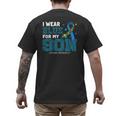 I Wear Blue For My Son Autism Awareness Mom Dad Parents Men's Back Print T-Shirt