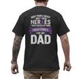 I Wear Purple For My Dad Pancreatic Cancer Support Men's Back Print T-Shirt