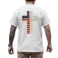 Blessed Dad Christian From Daughter Son Jesus Patriotic Men's Back Print T-Shirt