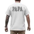 Checkered Papa Lightning Bolt Fathers Day Dad Grandpa Men's Back Print T-Shirt