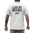 Dachshund Dog I Love My Weenie Dad Mom Dog Lover Men's Back Print T-Shirt Dachshund Dog I Love My Weenie Dad Mom Dog Lover Men's Back Print T-Shirt