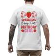 Dad Of The Berry First Birthday Girl Sweet Strawberry Men's Back Print T-Shirt