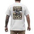 Duck Hunting Dog Sorry I Cant Its Duck Season Dad Joke Men's Back Print T-Shirt