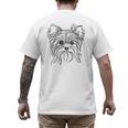 Line Art Dad Mom Dog Teecup Yorkie Men's Back Print T-Shirt Line Art Dad Mom Dog Teecup Yorkie Men's Back Print T-Shirt
